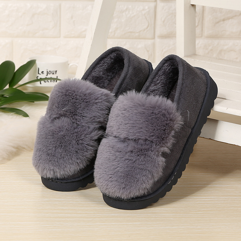 

2020 Fashion Winter Women Slippers With Fur Casual Cotton Warm Ladies Home Plush Indoor Footwear Women Winter Shoes hj756, Wine red