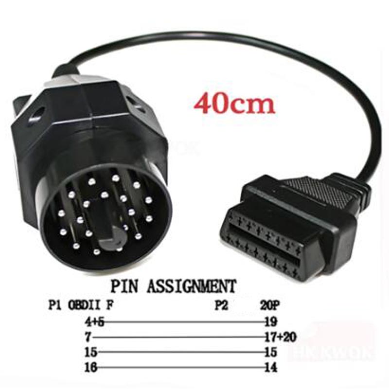 

For 20 Pin Male TO 16PIN Female OBD2 Cable Car Auto Diagnostic Connector 20pin Adapter Tool Cable