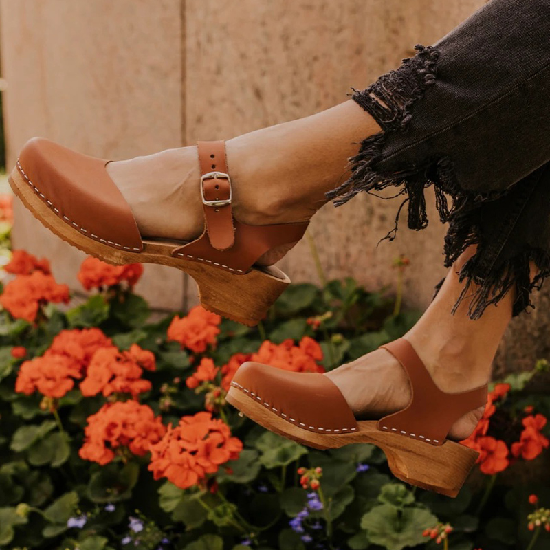 

2020 Vintage Mature Women Pumps Thick Heel Ladies Pumps Women Comfort Party Shoes Elegant Footwear Women's Buckle High Gladiator, Black