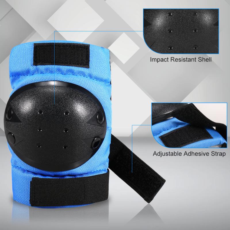 

Protective Gear Set 6 in 1 Knee Elbow Pads Wrist Guards Multi Sports Safety Protection Pads for KidsScooter Skating Cycling, Blue