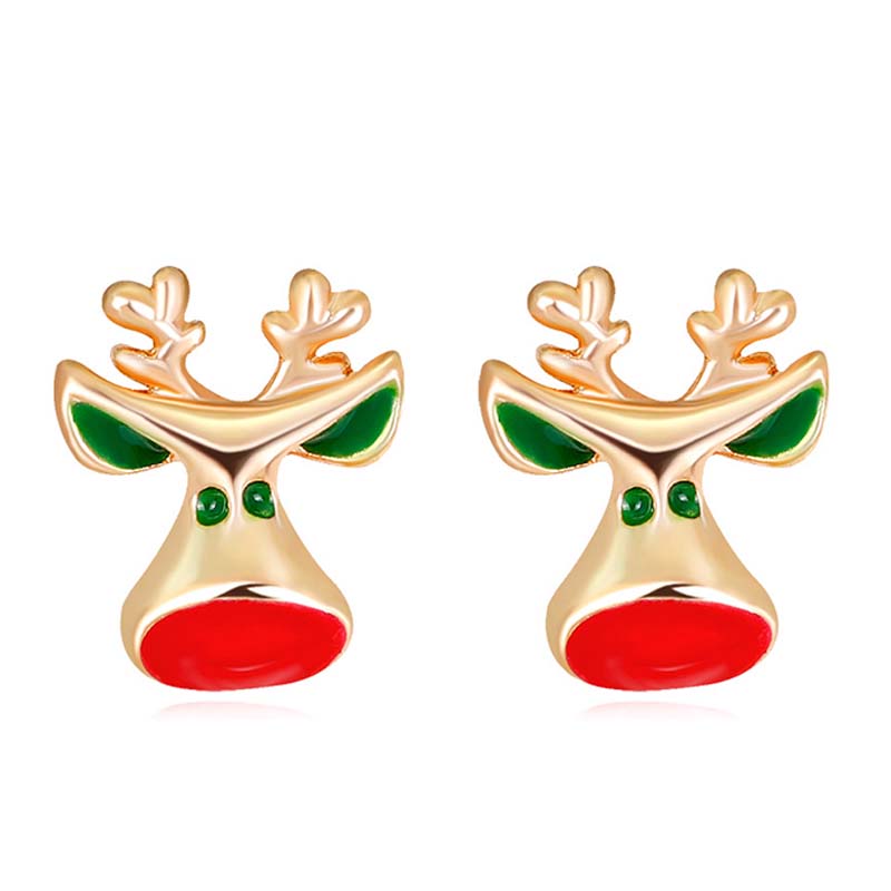 

Clearance Sale Items Women Gril Christmas Xmas Party Gold Crystal Elk Santa Claus Stud Earrings Dress Jewelry Accessories