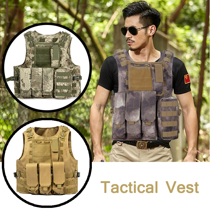 

Tactical Plate Carrier Vest Hunting Multicam Vest Army Equipment Paintball Shooting Cs Men Summer Combat Vests, Black