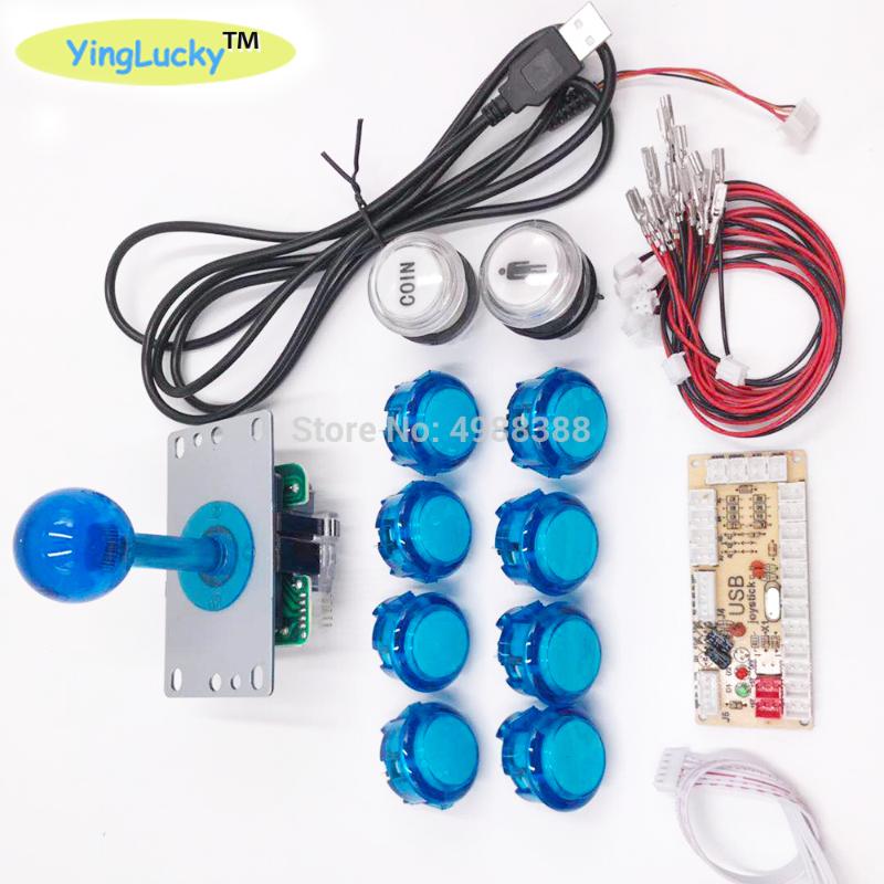 

Zero Delay joysticks Arcade DIY Kit USB Encoder To PC Raspberry Pi Copy Sanwa Joystick+ LED Light Illuminated Push Button