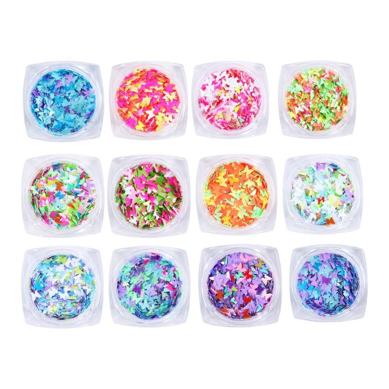 

Holographic Butterfly Nail Sequins Mirror Gradient Nail Glitter Flakes Summer Ultra-thin Paillette Art Decor Manicure