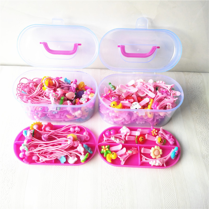 

Flower Hair Clip Bows Elastic Hair Band Cartoon Headband Box Set Hairpin Xmas Gift Scrunchy New Girls Accessories 24Pcs/Lot, 24pcs 23clips