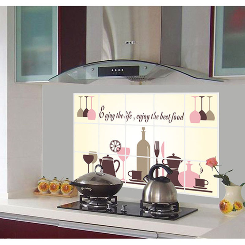 

ZUCZUG 45*70cm Kitchen Wallstickers Modern Self-Adhesive Oilproofing Waterproof Wallpaper Home Decor Film Can Be Removed
