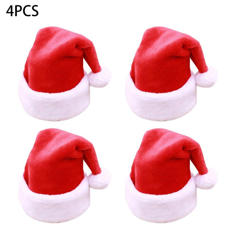 

4PCS Christmas Hat Cute Cartoon Creative Santa Claus Hat Elf Style Christmas Hats Decorative Headdress Party Cap Cap