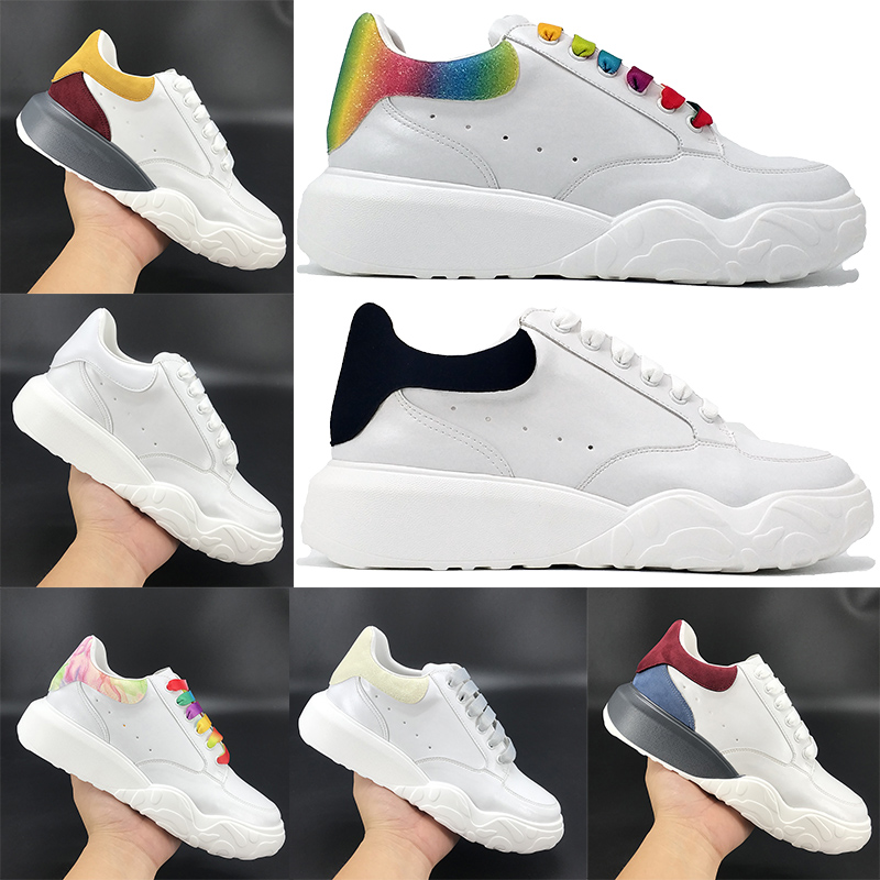 

Hot Court Trainer Platform Shoes white black navy rainbow Men Women Casusl outdoor Sneakers multi-color glow in the dark Trainers US 4-11, 20 us dollars for box