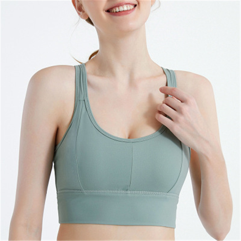 

Sports Bra Sexy Cross Strap Gym Women Push Up Yoga Bra Crop Top High Strength Yoga Fitness Beauty Run Sports Multicolor Crop Top, Black