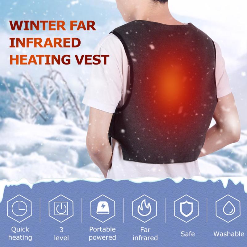 

Winter Far Infrared Heating Vest Electric Heated Warm Waistcoat Fishing Exploration Snowmobile Motorcycling Jacket For Women Men, As pic