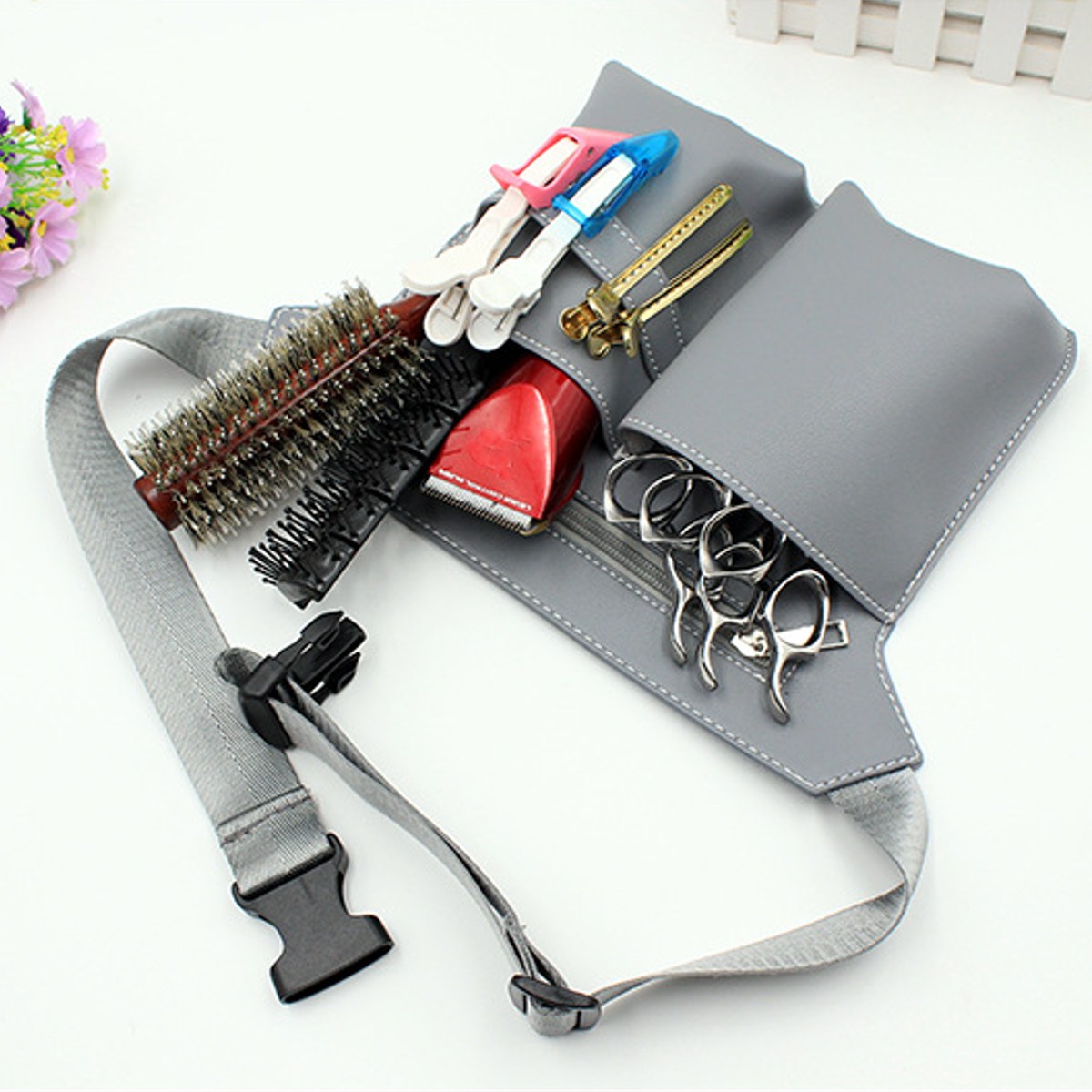 

profession salon hair scissor bag big storage space hair comb shear pouch holder case belt barber hairdressing tool bag