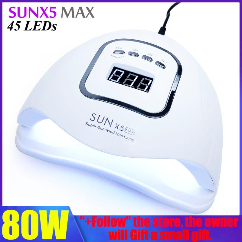

profession SUN x5MAX LED Lamp UV Lamp 80W Nail Dryer LCD Display Nail Dryer For manicure Gel Polish Auto Sensor Timer UV Cabin, Mini-6w