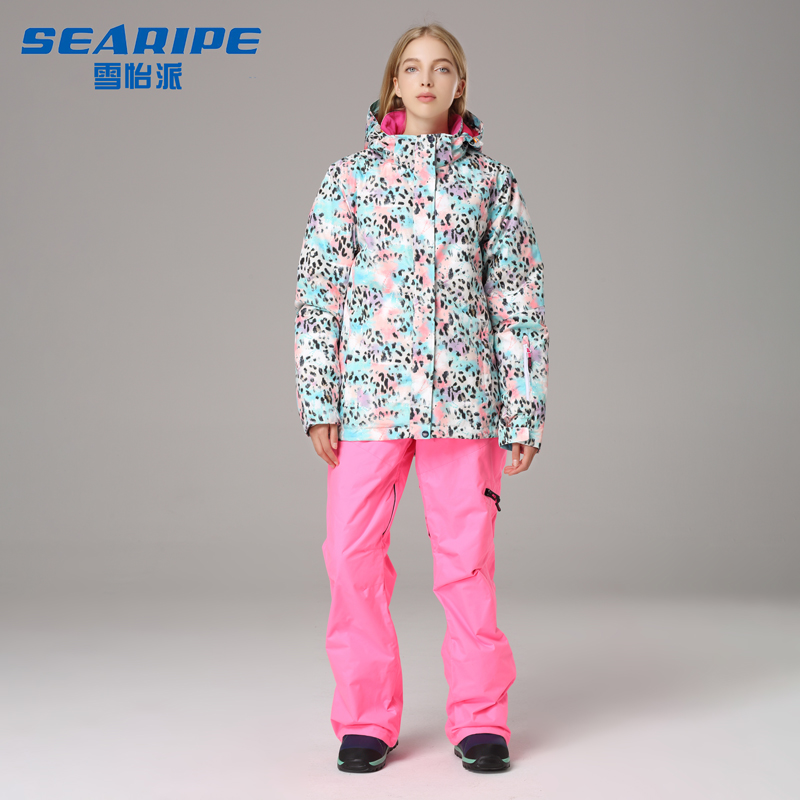 

Ski Suit Women Winter Thicken Ski wear Waterproof Moutian Jacket Snowboard Set Pants snow jacket and pants Female, Black