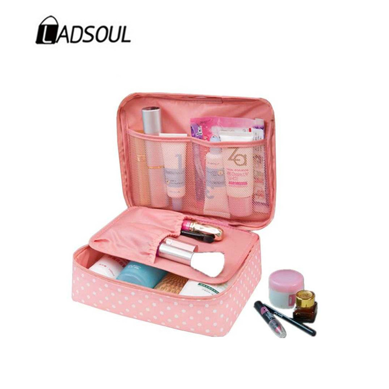 

LADSOUL Women Makeup bag Cosmetic bag Case Multi-functional Make Up Storage Rushed Floral Nylon Zipper Travel Wash CD5615/h