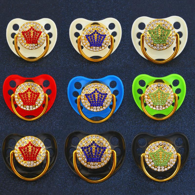 

New Style Bling Bling Crown Pacifier For 0-18 M Baby Luxury Dummy For Girls And Boys Gift