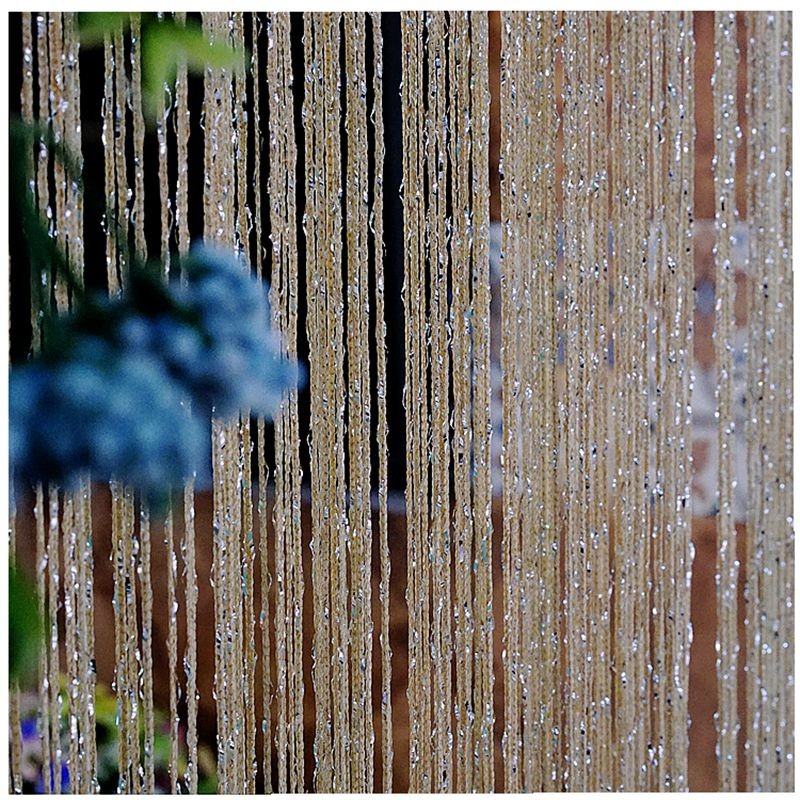 

Decorative silver string curtain 200*100cm/300*300cm door window tassel curtain valance room divider wedding diy home decor, White