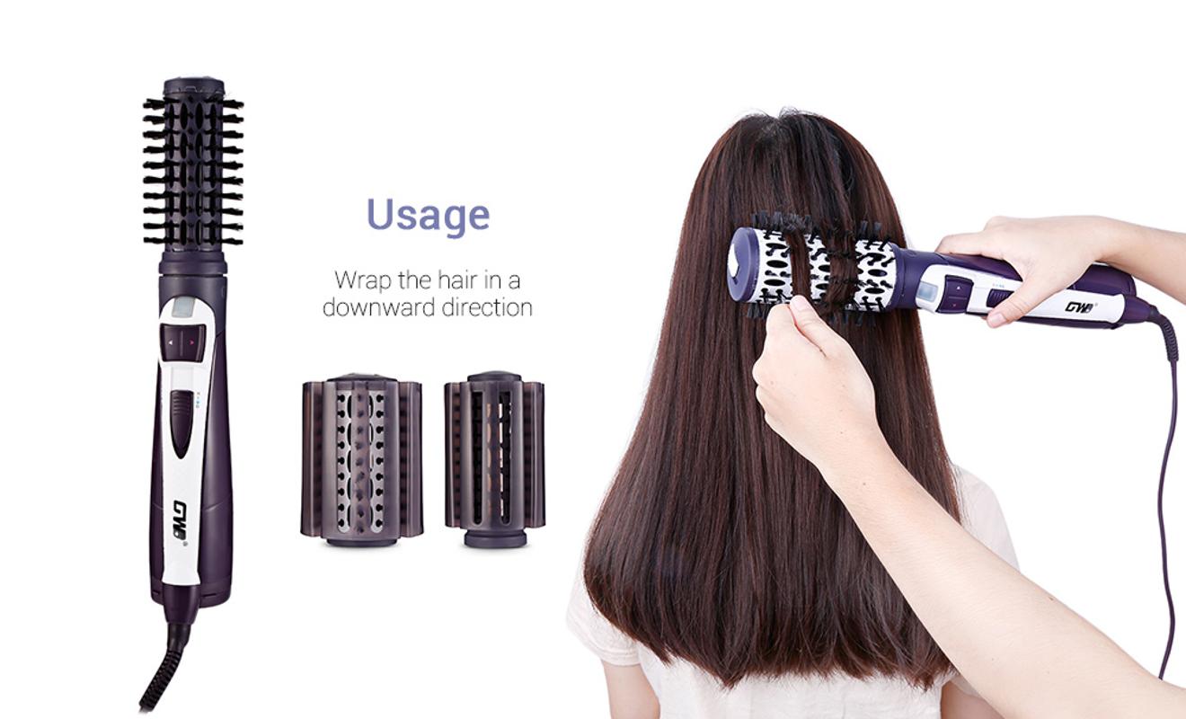 

GW - 6508 Hair Styling Tool Dryer Curler Electric 2 in 1 Rotating Hot Brush