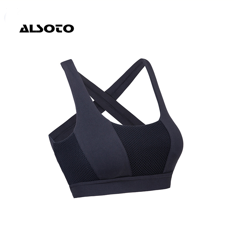 

Women Sports Wear For Women Gym Cross Yoga Sports Bra Crop Sport Top Breathable Athletic Fitness Running Vest Tops Gym Shirt, Black