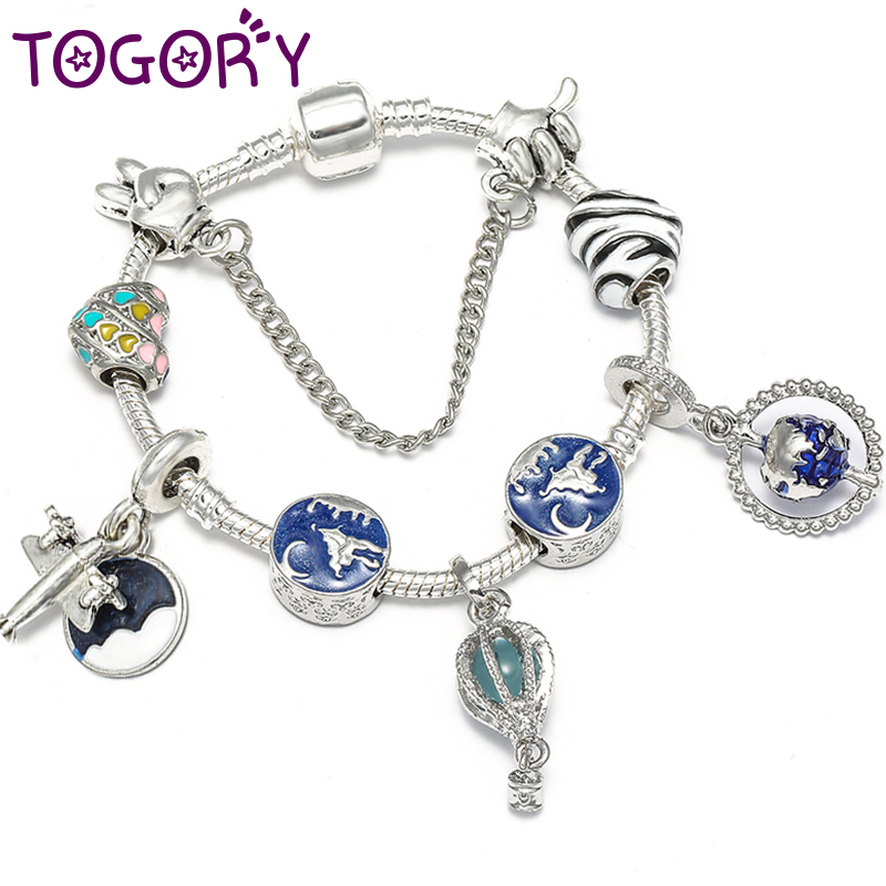 

Romantic Planet Series DIY Charm Bracelets With Rainbow Crystal Beads Fits Fine Bracelet for Women Jewelry Christmas Gift