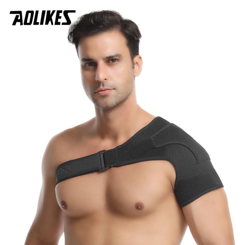 

AOLIKES 1PCS Shoulder Brace Adjustable Shoulder Support With Pressure Pad for Prevention, Sprain,Soreness,Tendinitis, Black