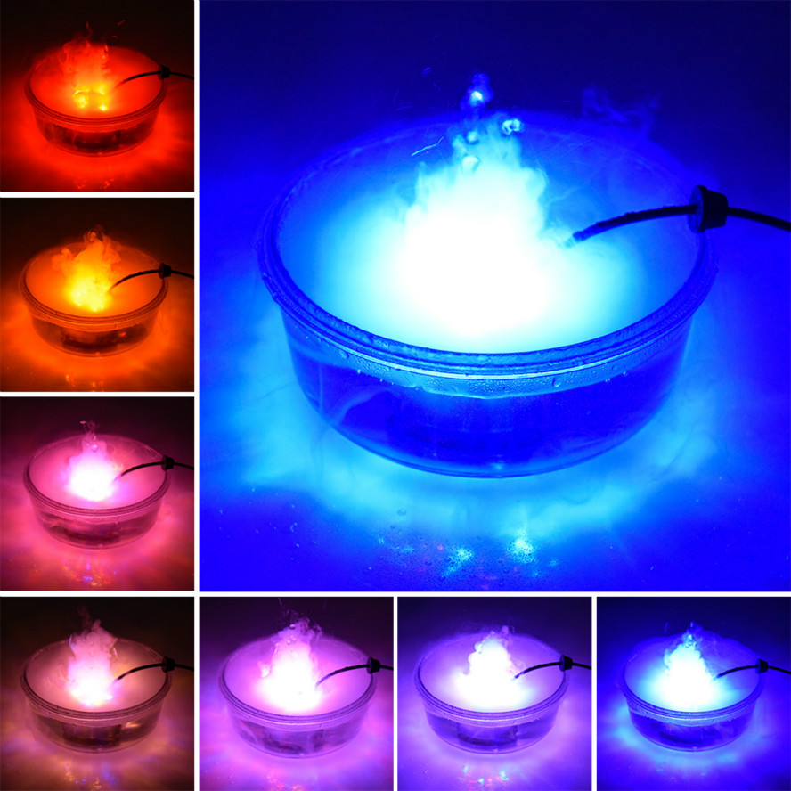 

Fog Machine lighting Color Changing Halloween led atomizer lamp popular model props witch pot black flame basin horror atmosphere decor