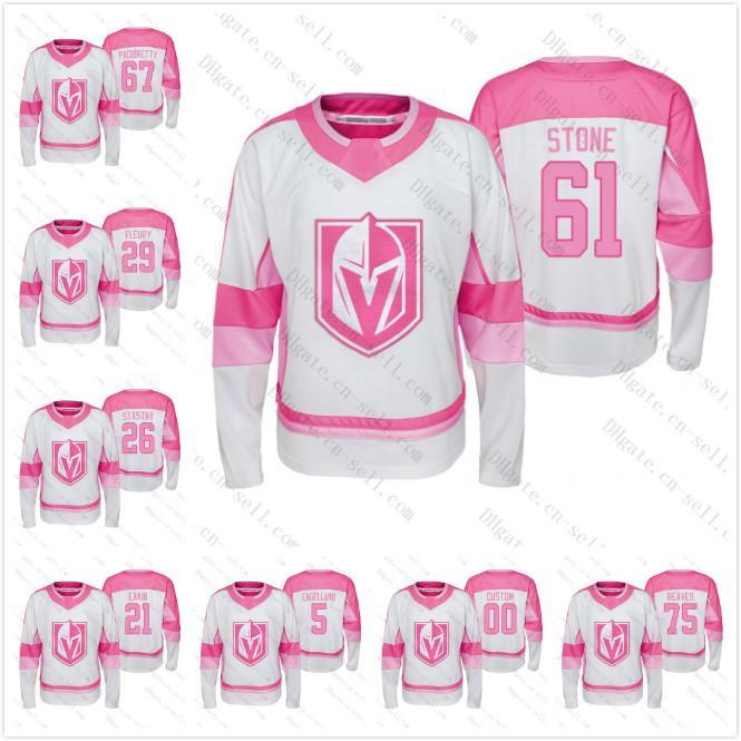 

Custom 4XL 2020 White Fishion Girl Hockey Jersey Knights Reaves Karlsson Marchessault Nate Schmidt Pacioretty Reilly Smith Fleury Men Kids, Black;red