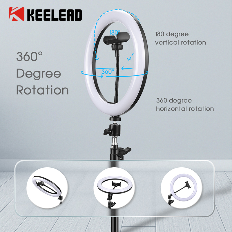 

USB LED Selfie Ring light Photography Light with mobile phone stand Arm holder tripod for Makeup Youtube phone video Live Show