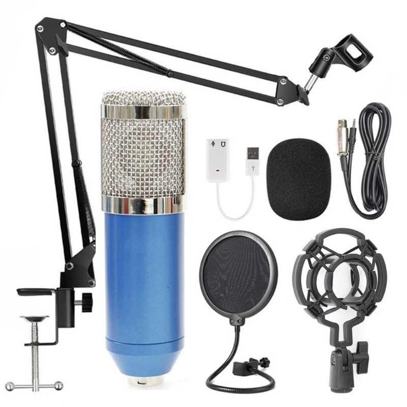 

BM-800 Condenser Audio 3.5mm Wired Microphone Vocal Recording KTV Karaoke Microphone Set Mic W/Stand For Computer PC