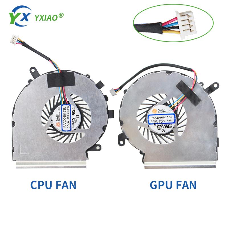 

New Laptop CPU GPU Cooling Cooler Fan for MSI GE62 GL62 GP62 GE62 MS-16 16J4 16J5 16J8 for 4 Line FAN PAAD06015SL-N366 N371