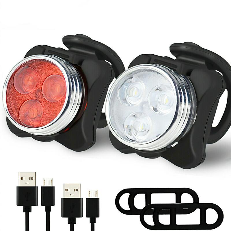 

Bike Lights Rechargeable USB Light LED Head And Tail Bicycle Safety Warning Cycling Taillight Waterproof Torch