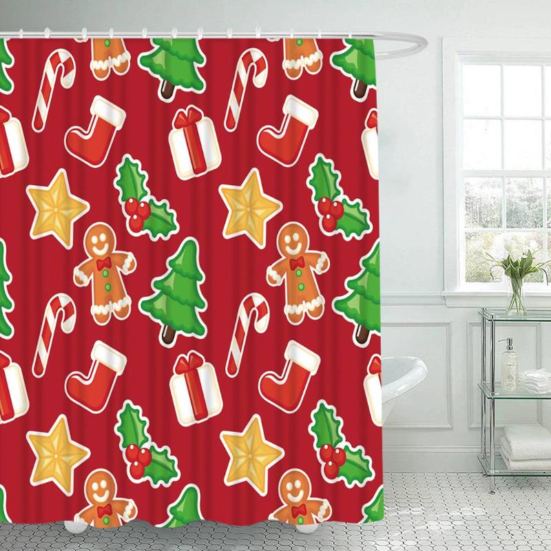 

Tree Shower Curtain With Hooks For Bathroom Christmas Tree Gift Waterproof Polyester Bath Shower Curtain Set Home Bathroom Decor