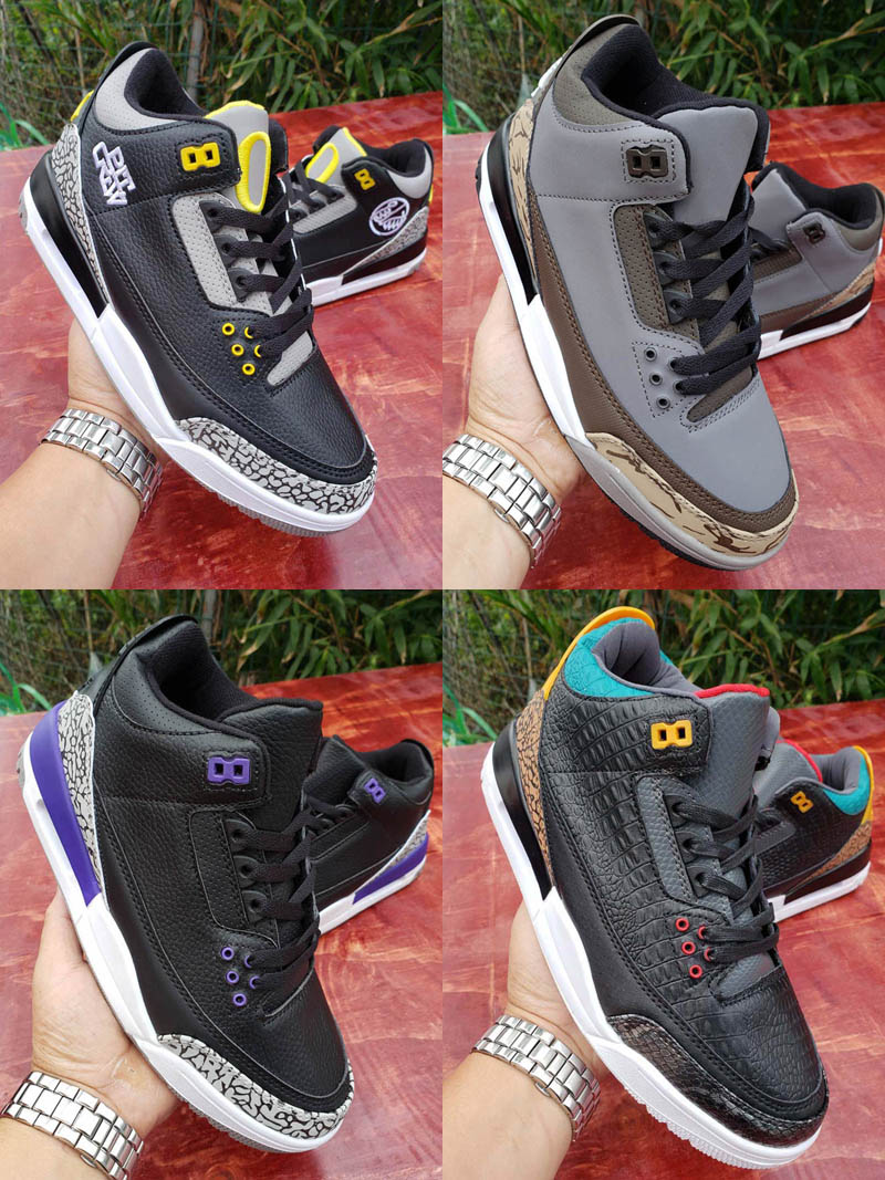 

3s Jumpman Basketball Shoes red Black Cement Tinker 3 UNC Katrina Knicks Rivals 3M Reflective Trainers Sneakers 36-47, As photo 2