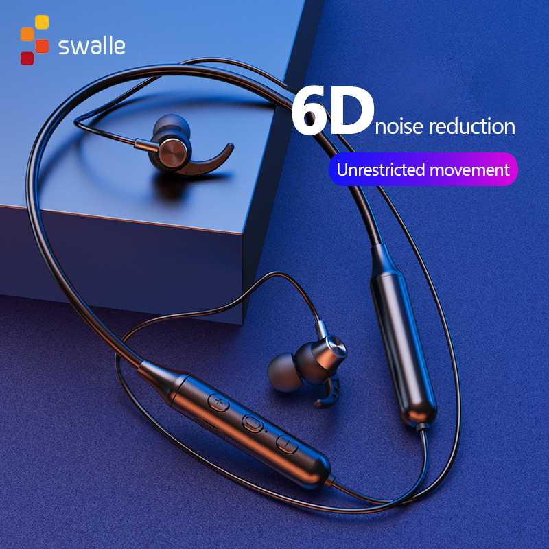

Swalle Bluetooth 5.0 Wireless Sports earphone Stereo Subwoofer Hanging Neck Hanging Metal Magnetic Bluetooth Headphone