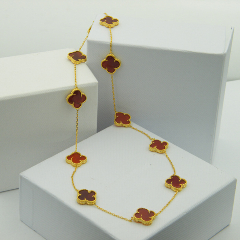 

2020 Fashion 10flowers necklace 4colors 18k gold plated for party, Silver