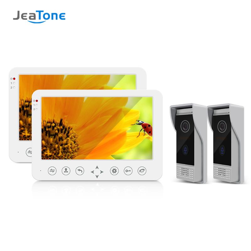 

Jeatone 10 Inch Video Doorbell Home Intercom Video Door Phone with 2 x 960P Monitor and Home Security Kit Waterproof Doorbell