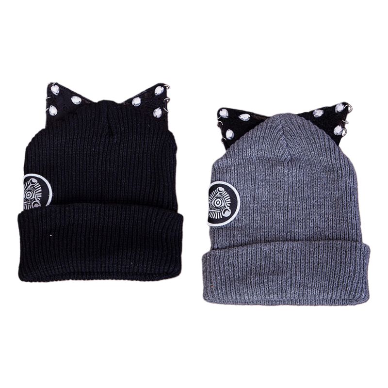 

New Lace Cat Ears Knit Hat Autumn Winter Cute Charm Women Girls Wool Hedging Hats