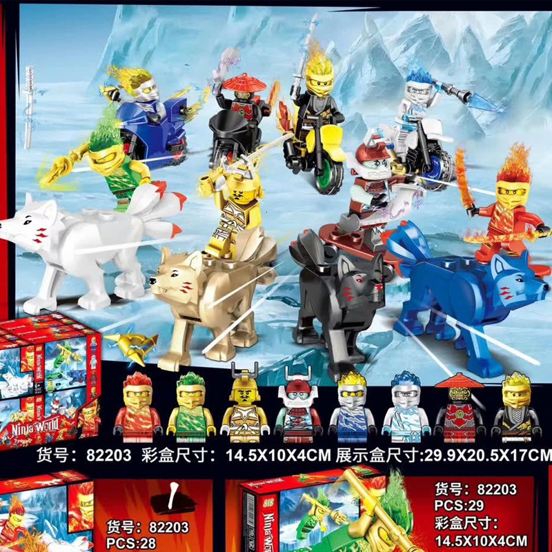Ninjas Fighting with Weapons Building Blocks Action Figures Toy GiGimelon 24 Pcs Pack Ninja Figures Set Boys Kids Gift us42