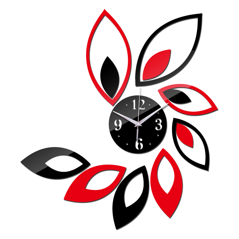 

new fashion diy wall stickers clock home decor living room acrylic mirror clocks modern furniture 3d sticker