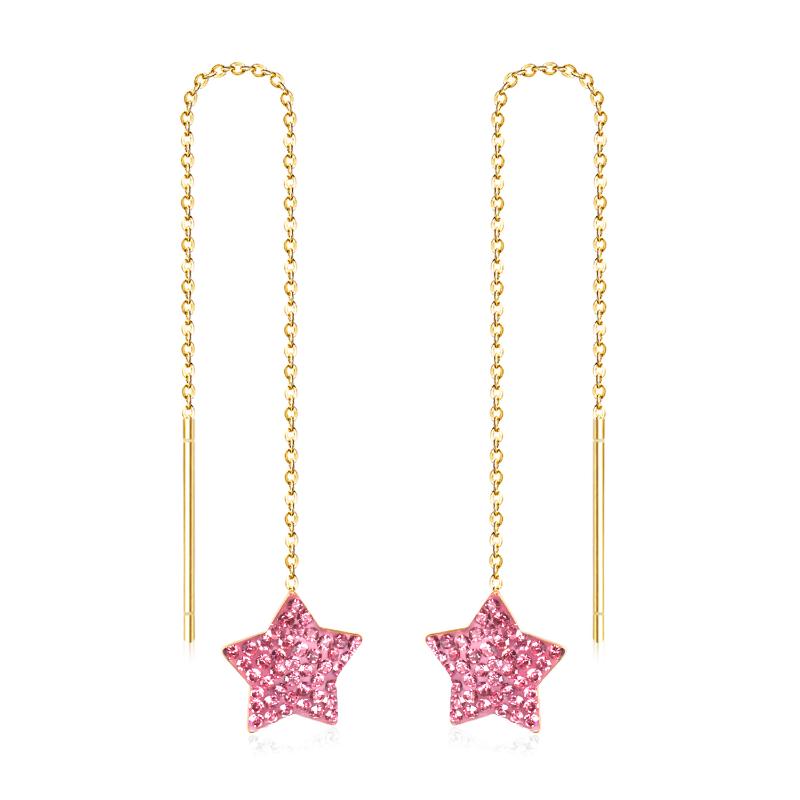 

LUXUKISSKIDS Brinco Stainless Steel Star Clay Tassel Earrings 2020 Fashion Jewelry For Women Long Dangle Earing Party pendientes