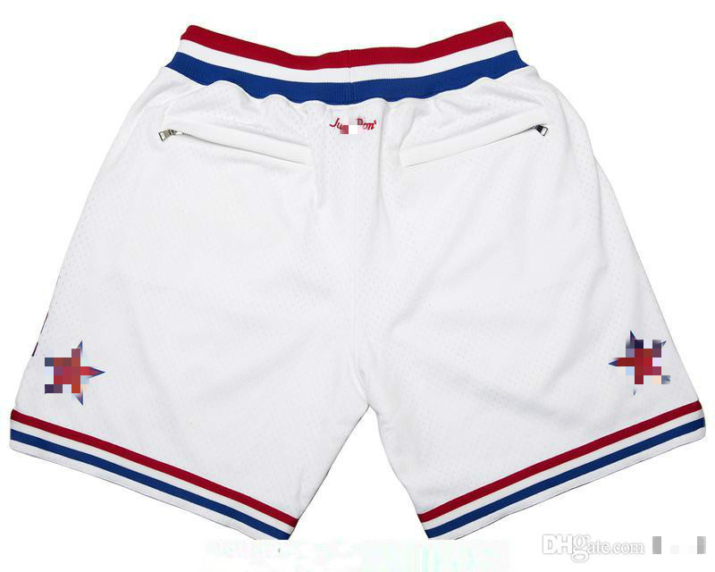 

MEN 1988 CITY NBA All-Star East Shorts White JUST DON Pocket pants By Mitchell & Ness S-2XL, Black