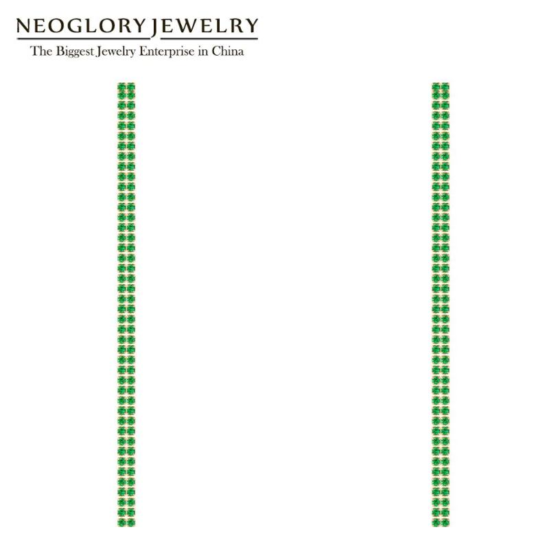 

Neoglory 2020 New Fashion 1.5MM CZ 2Rows 9cm Claw Chain Crystal Tassel Earring For Women Bride Jewelry For Wedding Gift Souvenir
