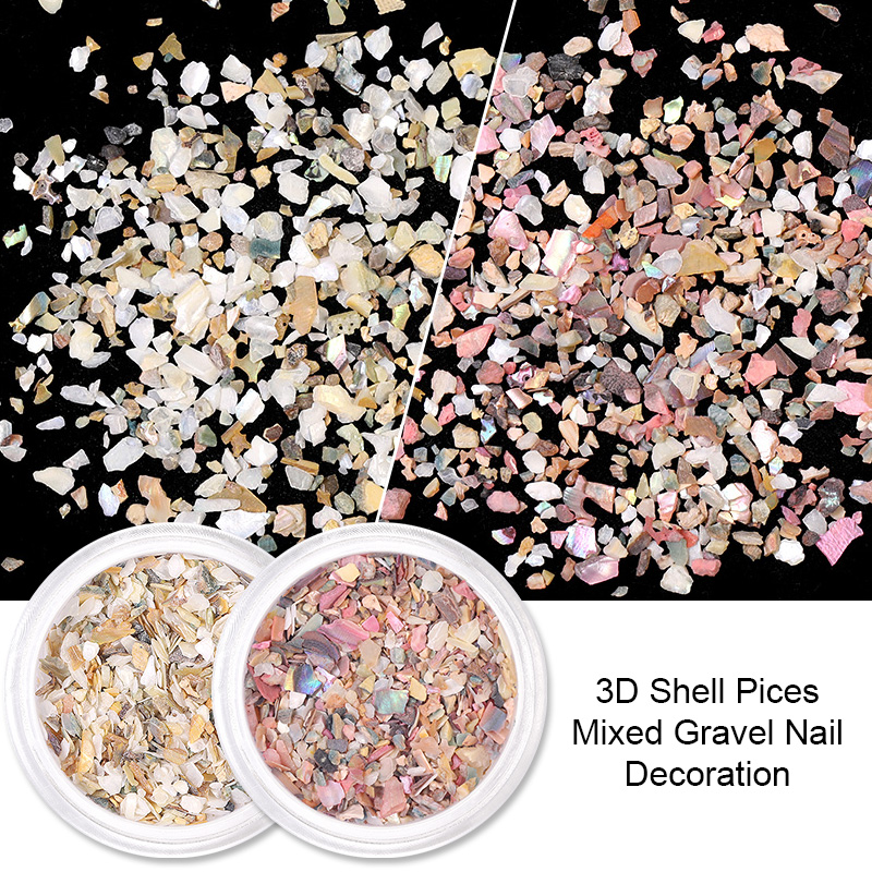 

1 Box Colorful Abalone Shell Fragment Mixed Irregular Shell Sheet Tinfoil Rhinestone Stones Jewelry 3D Nail Decoration