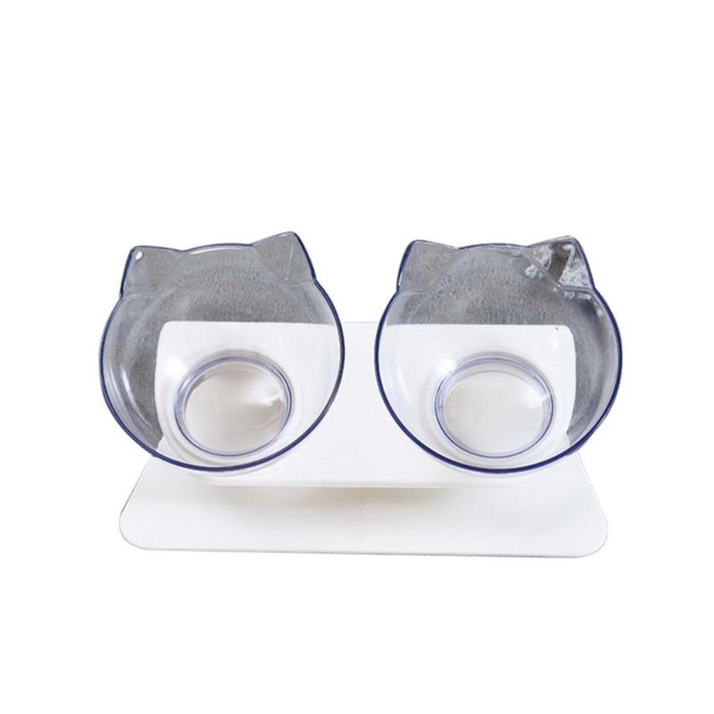 

Transparent Cat Bowls With Stand Pet Feeder Double Diner Bowl Set Perfect For Cats And Ultra Small Dog