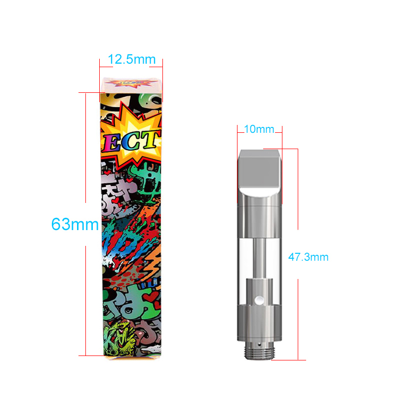 

100% No Leak USA best selling Ceramic coil Vape Cartridge 0.5ml 1ml metal mouthpiece 510 Cartridge empty carts vape pen cartridge packaging