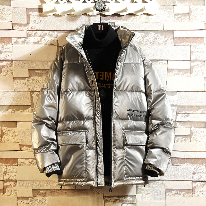 

Quality Winter Clothes Men'S Jacket Parka Men Thick Warm Outwear Korean Youth Streetwear HipHop Special Band Punk Costume Silver, Silver grey