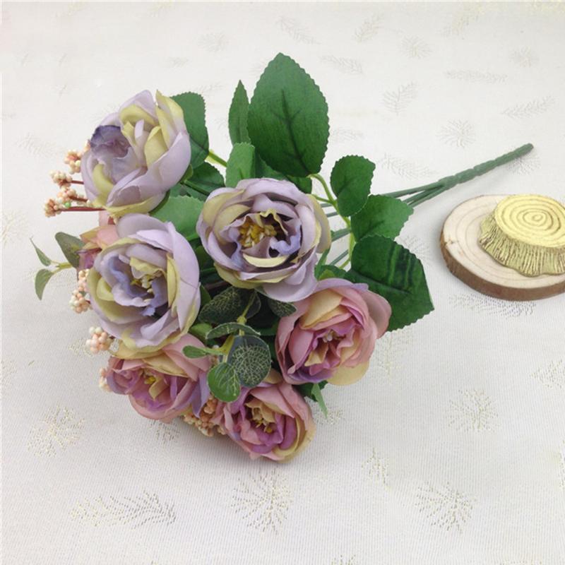 

10 Heads Artificial Rose Flowers Artificial Rose Flowers Fake Decoration, Blue