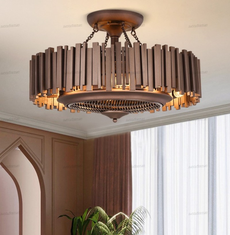 

Luxury Iron Led Ceiling Fan with Lights Remote Control Ventilator Lamp Silent Motor Bedroom Modern Fans Ventilador De Techo