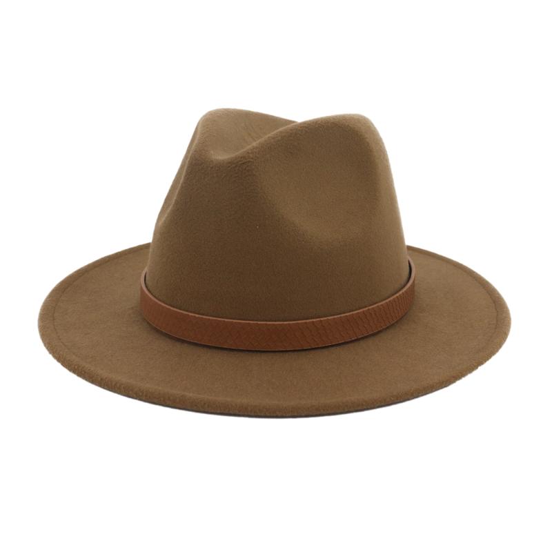 

Wool Top Hat Flat Jazz Cap Round Adjustable Casual Wide Brim Fedora Hats Panama Caps Summer Women Men Unisex Retro Elegant Xlia, Red