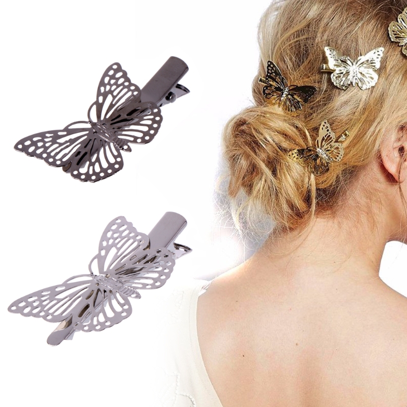 

Amaing Coming Golden Butterfly Hair Accessories Hair Clip Headpiece Head Side Decor Wedding Jewelry