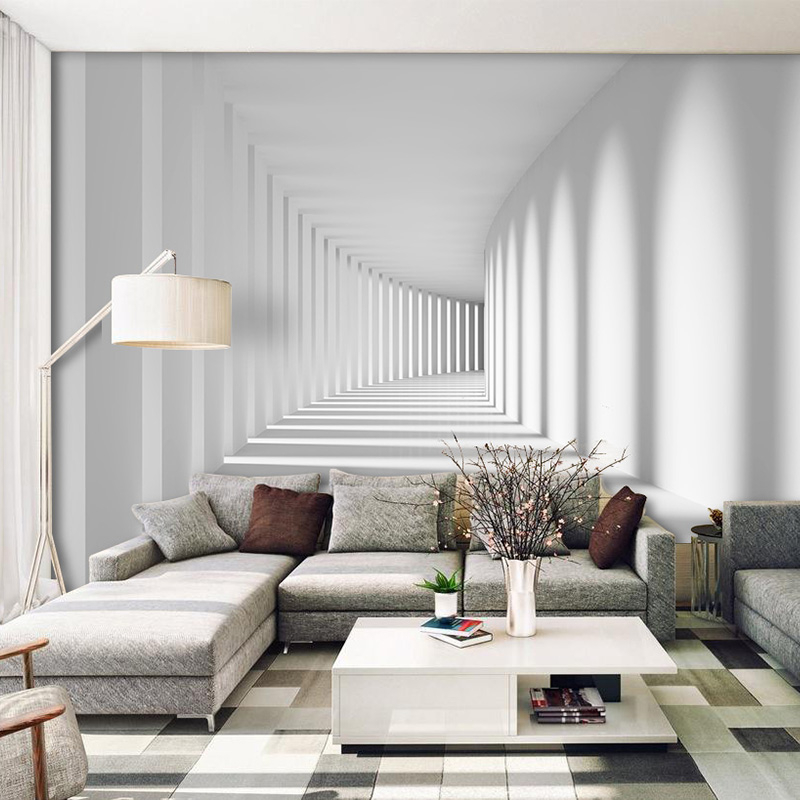 

Custom wallpaper 3d three-dimensional extension space murals minimalist living room abstract wood background wallpaper, Silk cloth